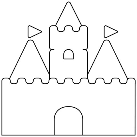 Castle Emoji Coloring Page